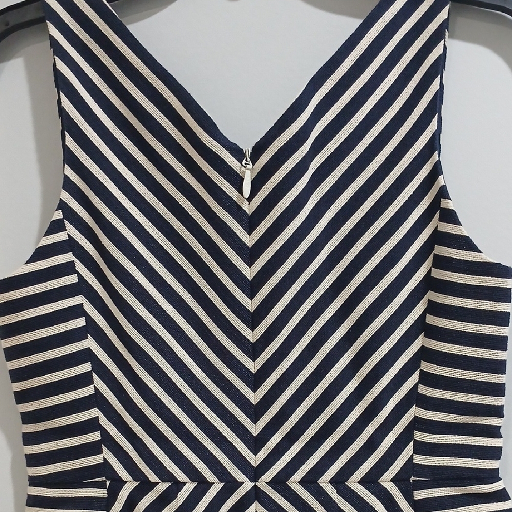 Maeve Black and White A-Line Midi Dress V-Neck Sleeveless New Without Tags - Picture 8 of 16